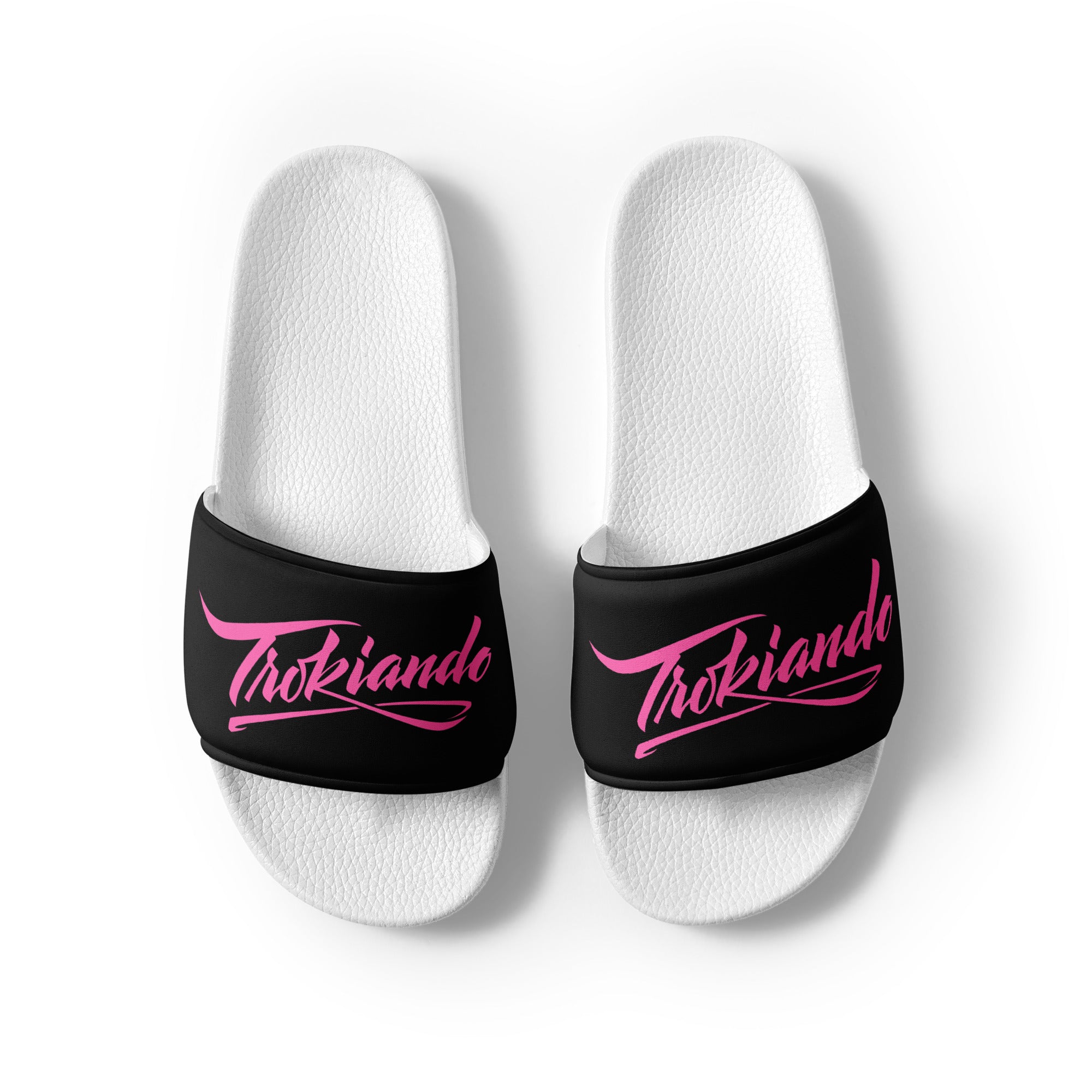 Black and best sale white pink slides